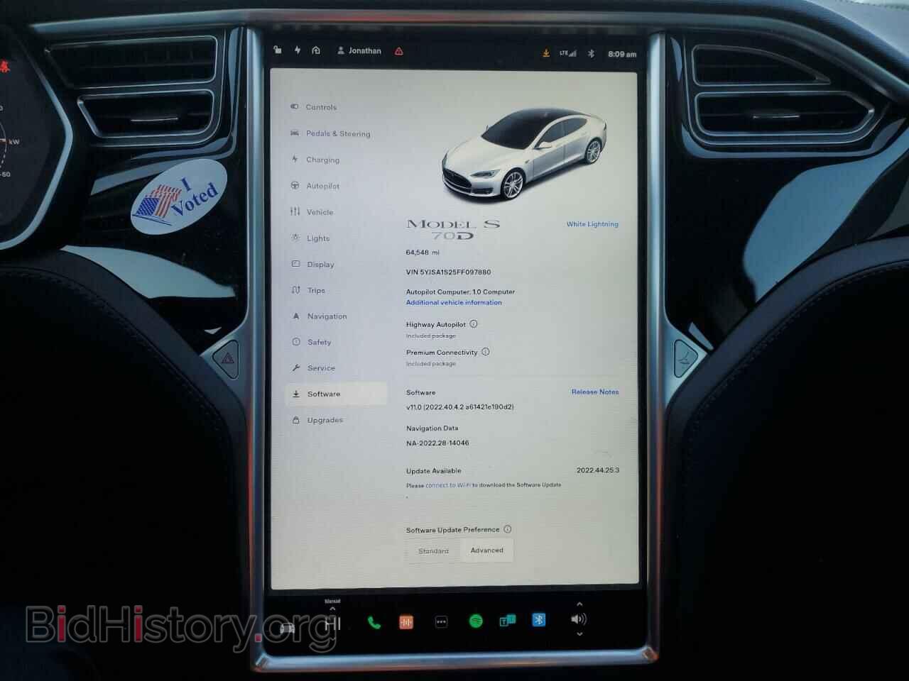 2015 TESLA MODEL S - VIN: 5YJSA1S25FF097880 - Фото 9