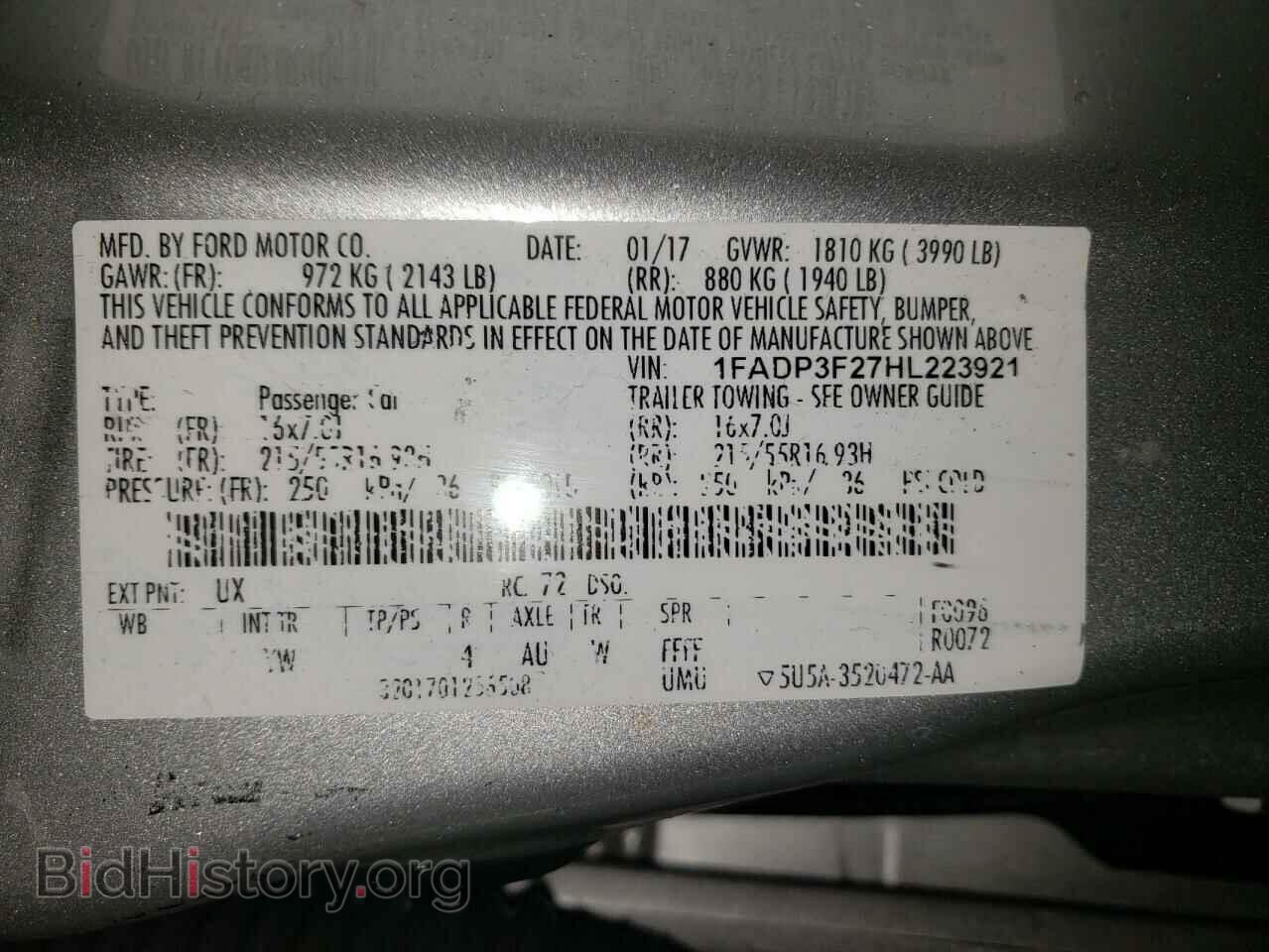 2017 FORD FOCUS - VIN: 1FADP3F27HL223921 - Фото 12