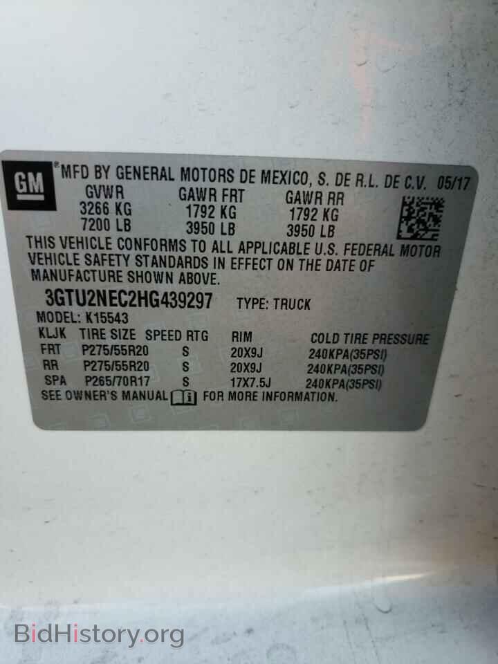 2017 GMC SIERRA - VIN: 3GTU2NEC2HG439297 - Фото 10