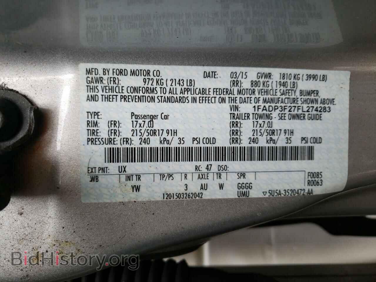 2015 FORD FOCUS - VIN: 1FADP3F27FL274283 - Photo 10