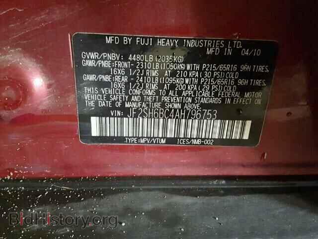 2010 SUBARU FORESTER - VIN: JF2SH6BC4AH796753 - Photo 10