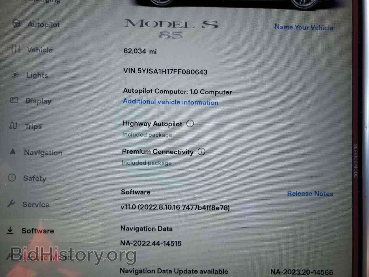 2015 TESLA MODEL S - VIN: 5YJSA1H17FF080643 - Photo 9