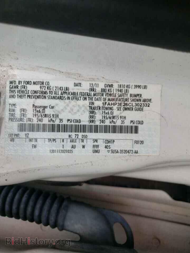 2012 FORD FOCUS - VIN: 1FAHP3E26CL302332 - Photo 10