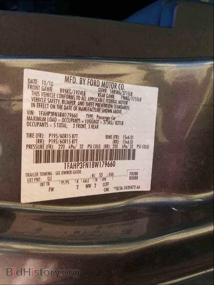 2011 FORD FOCUS - VIN: 1FAHP3FN1BW179660 - Фото 10