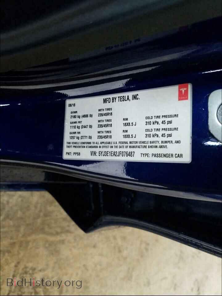 2018 TESLA MODEL 3 - VIN: 5YJ3E1EA2JF076487 - Photo 10