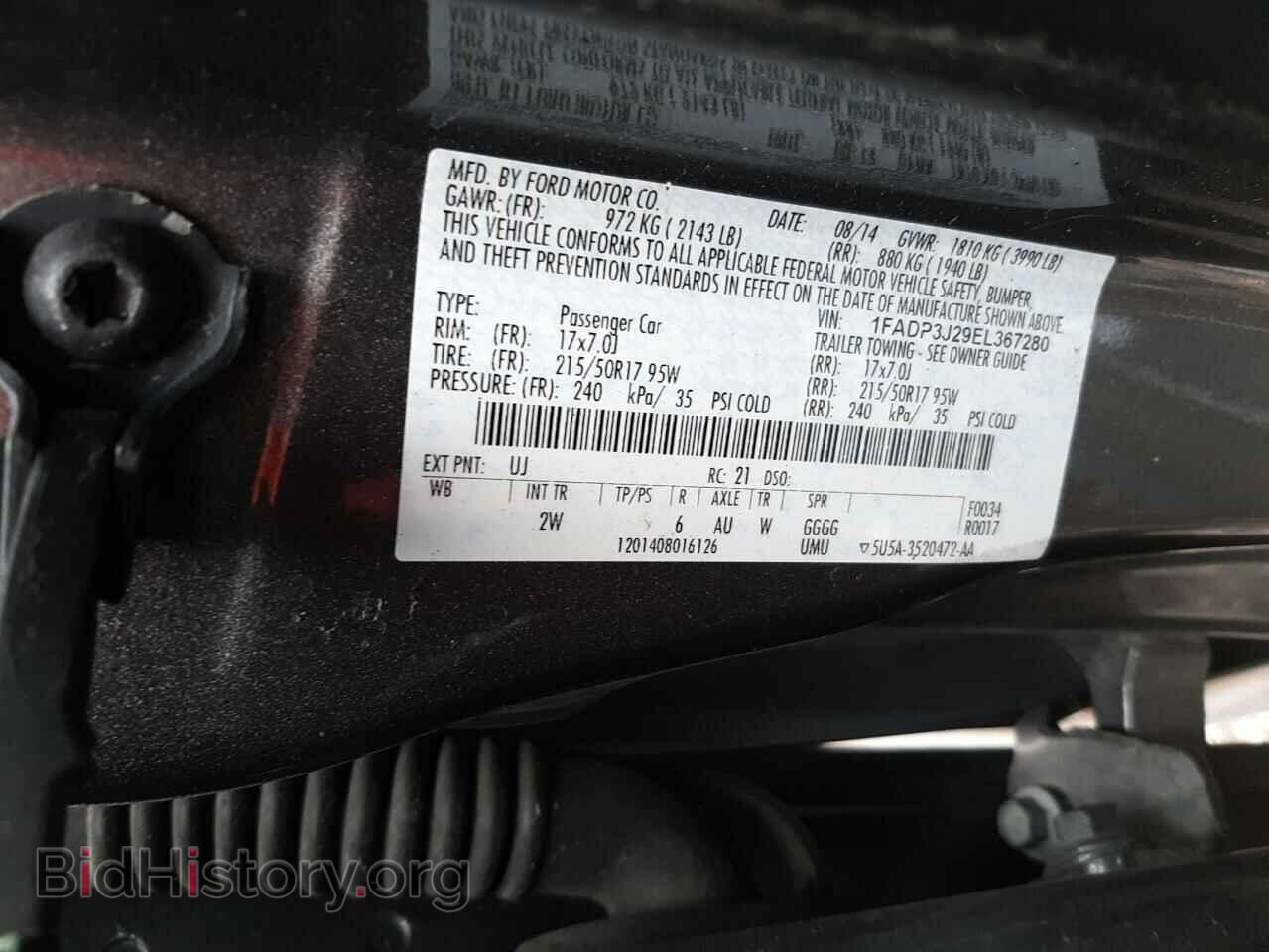 2014 FORD FOCUS - VIN: 1FADP3J29EL367280 - Фото 12