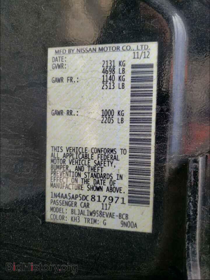 2013 NISSAN MAXIMA - VIN: 1N4AA5AP5DC817971 - Фото 10