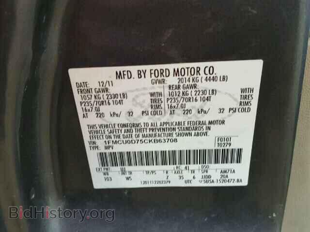 2012 FORD ESCAPE - VIN: 1FMCU0D75CKB63708 - Photo 10
