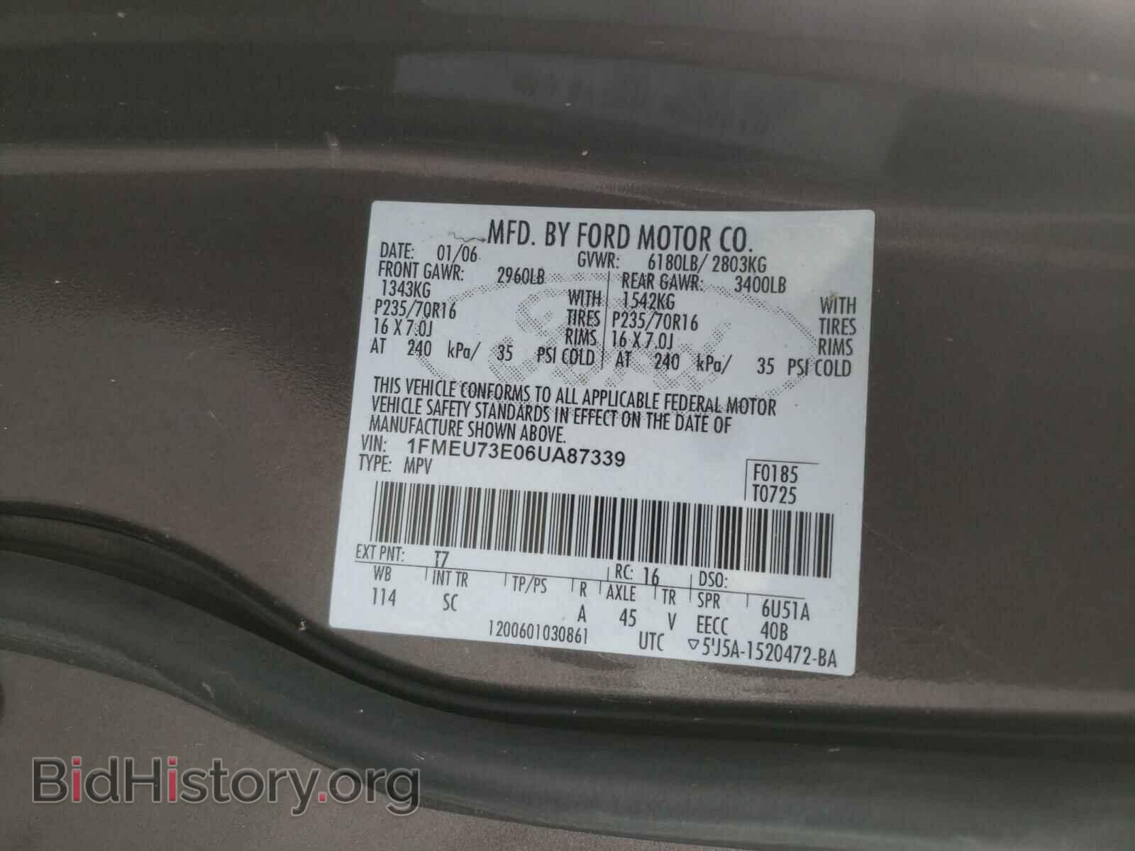 2006 FORD EXPLORER - VIN: 1FMEU73E06UA87339 - Photo 10
