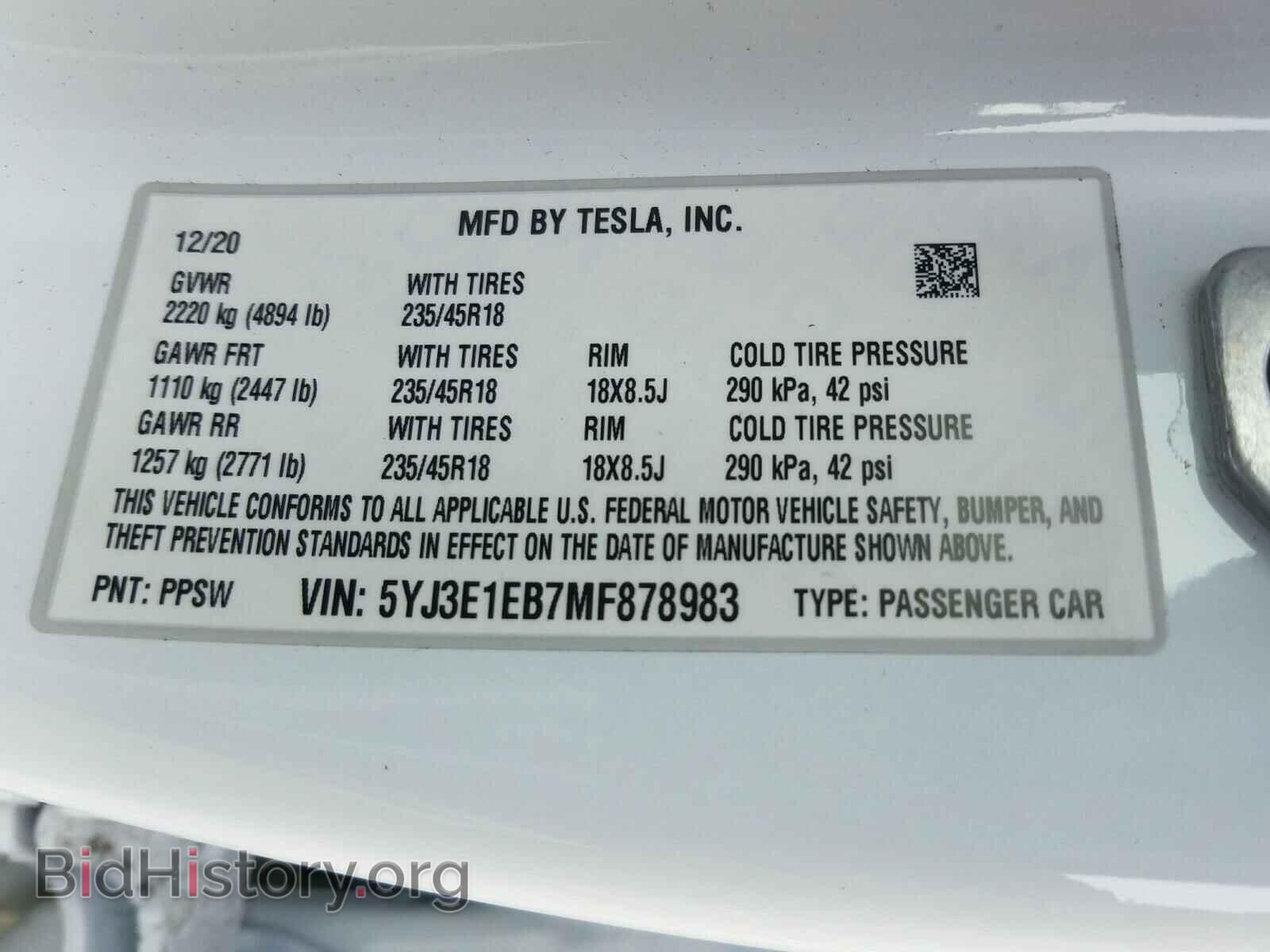 2021 TESLA MODEL 3 - VIN: 5YJ3E1EB7MF878983 - Photo 10