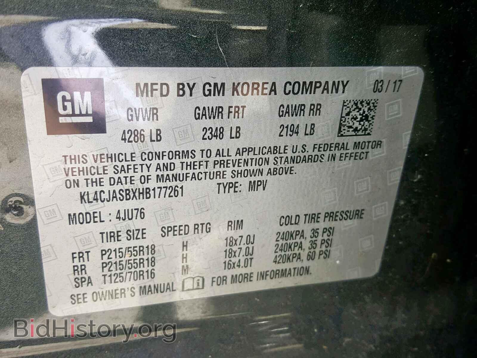 2017 BUICK ENCORE PRE - VIN: KL4CJASBXHB177261 - Photo 10