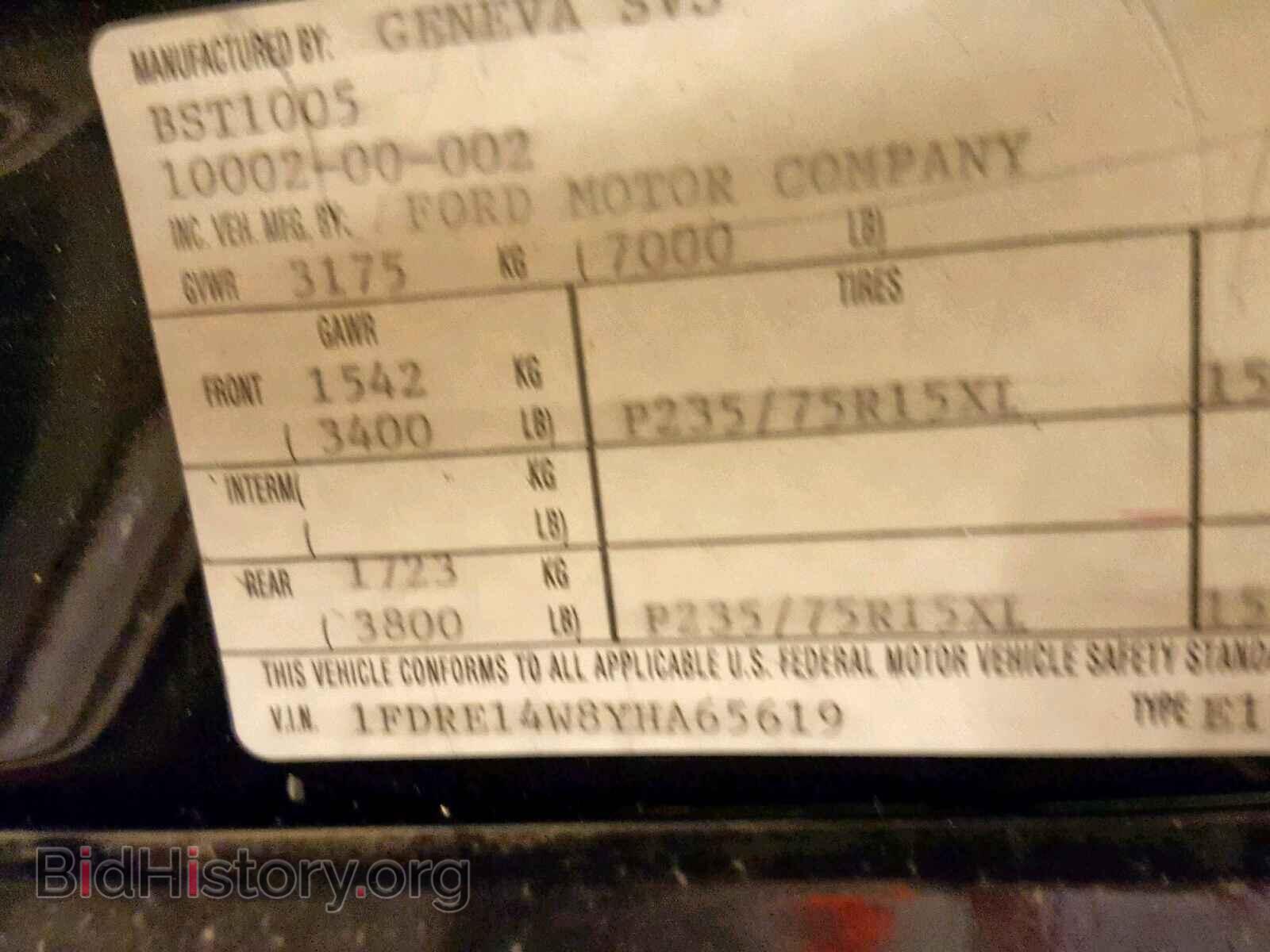 2000 FORD ECONOLINE - VIN: 1FDRE14W8YHA65619 - Photo 10