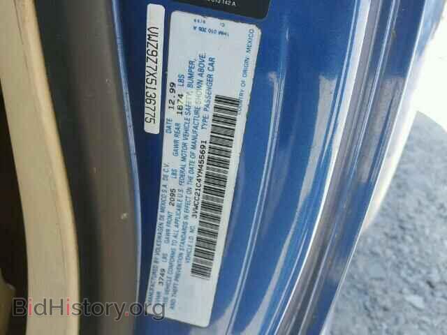 2000 VOLKSWAGEN BEETLE - VIN: 3VWCC21C4YM455691 - Фото 10