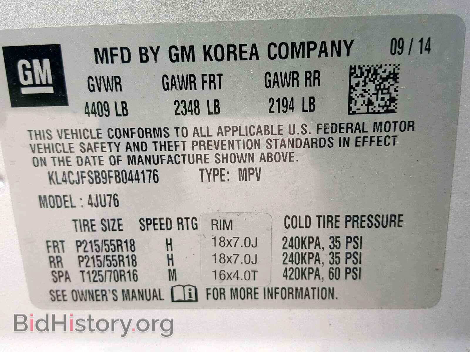 2015 BUICK ENCORE CON - VIN: KL4CJFSB9FB044176 - Photo 10