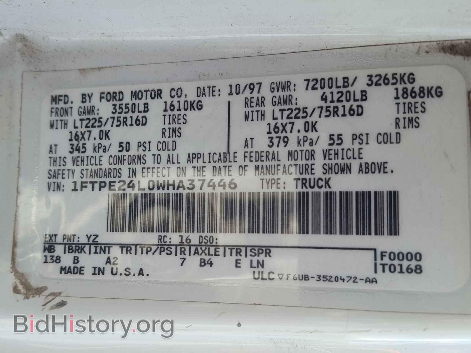 1998 FORD ECONOLINE - VIN: 1FTPE24L0WHA37446 - Фото 10