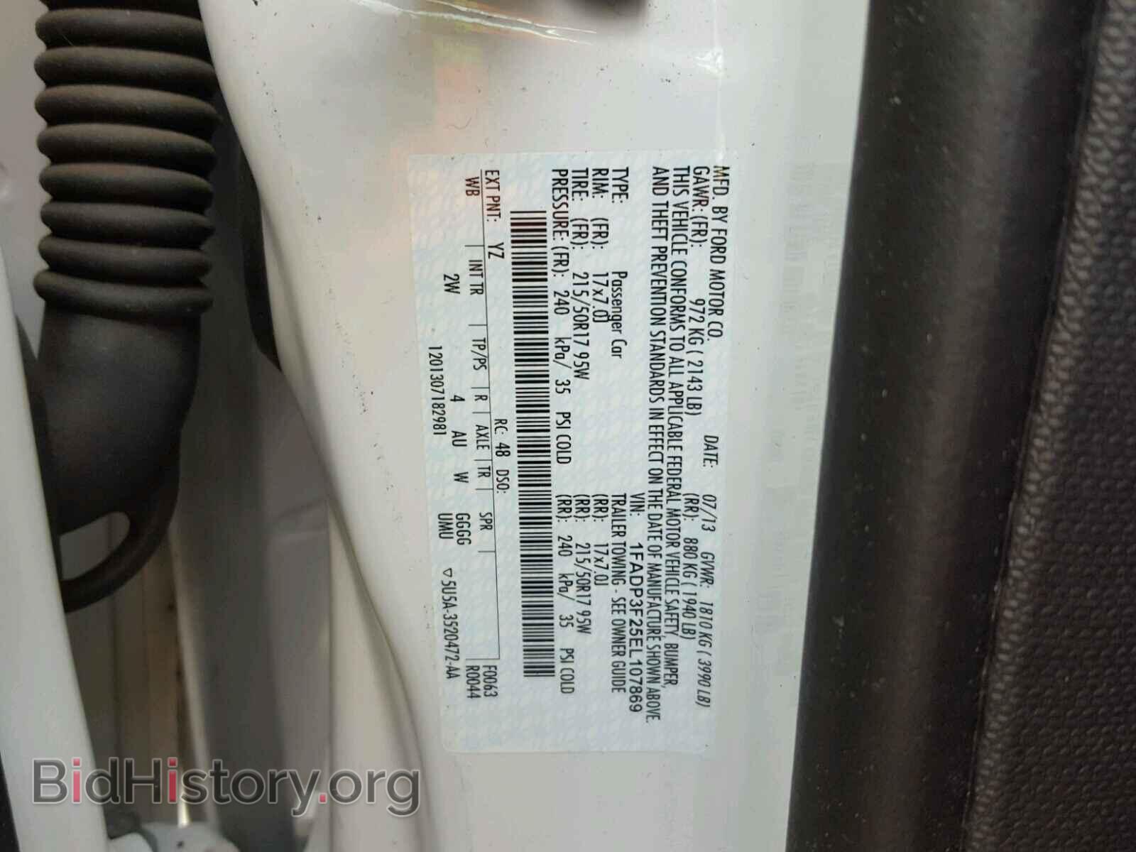2014 FORD FOCUS - VIN: 1FADP3F25EL107869 - Фото 10