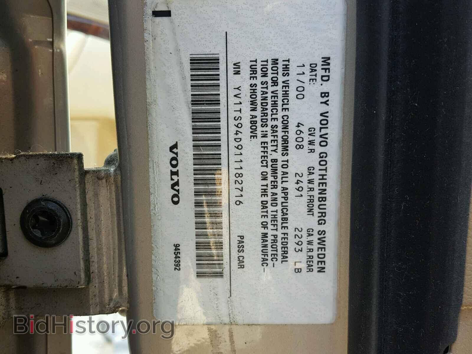 2001 VOLVO S80 - VIN: YV1TS94D911182716 - Фото 8