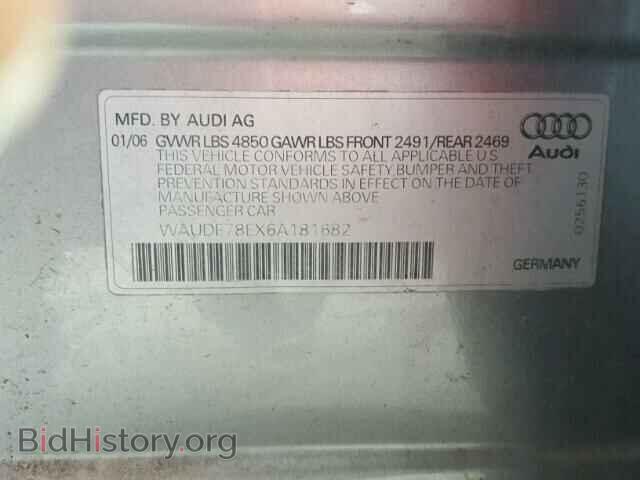 2006 AUDI A4 - VIN: WAUDF78EX6A181682 - Фото 10