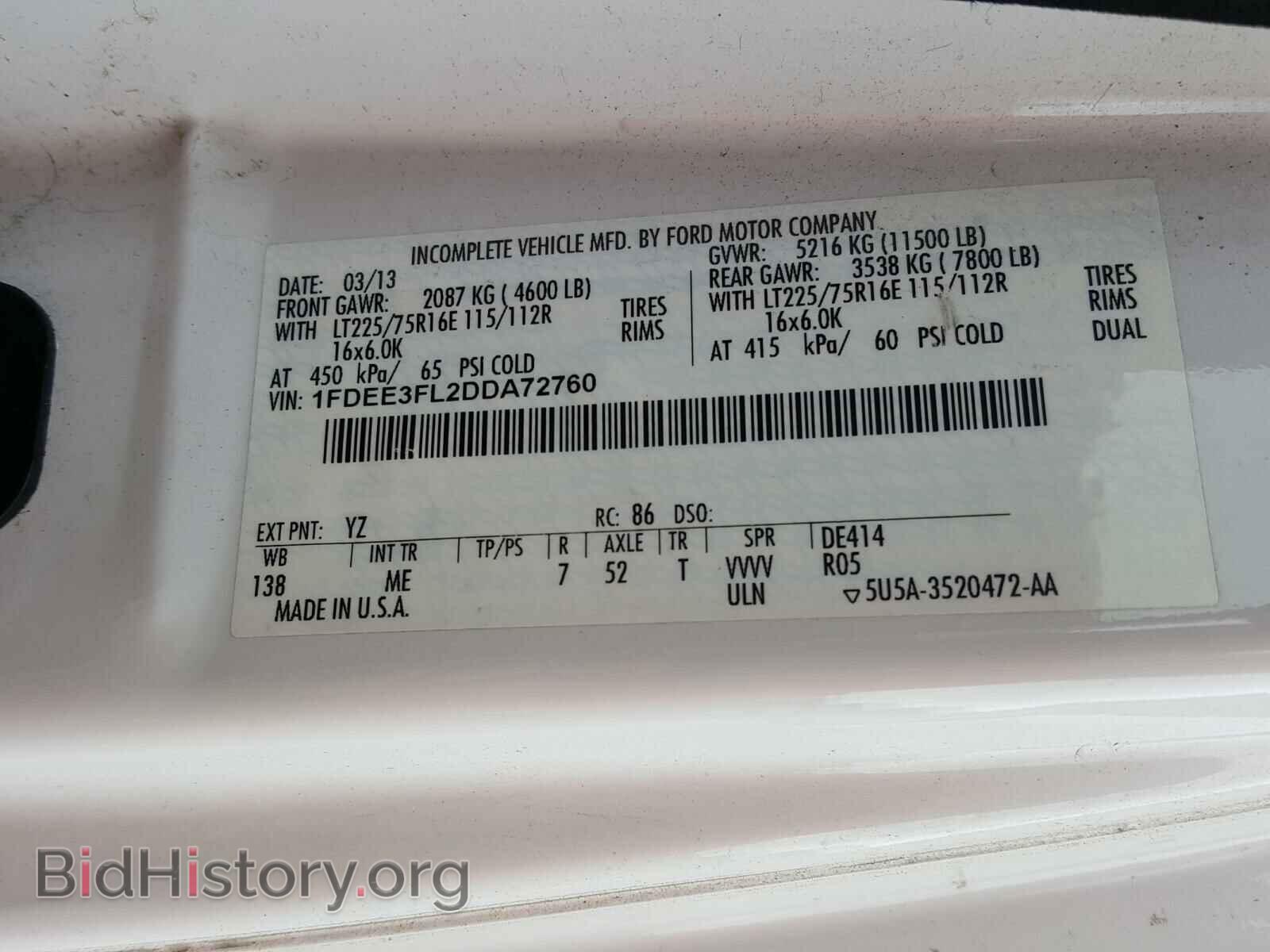 2013 FORD ECONOLINE - VIN: 1FDEE3FL2DDA72760 - Photo 10