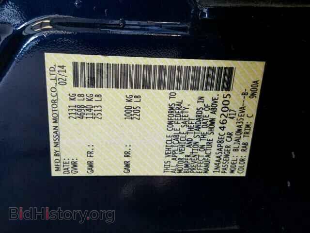 2014 NISSAN MAXIMA - VIN: 1N4AA5AP8EC462005 - Фото 10
