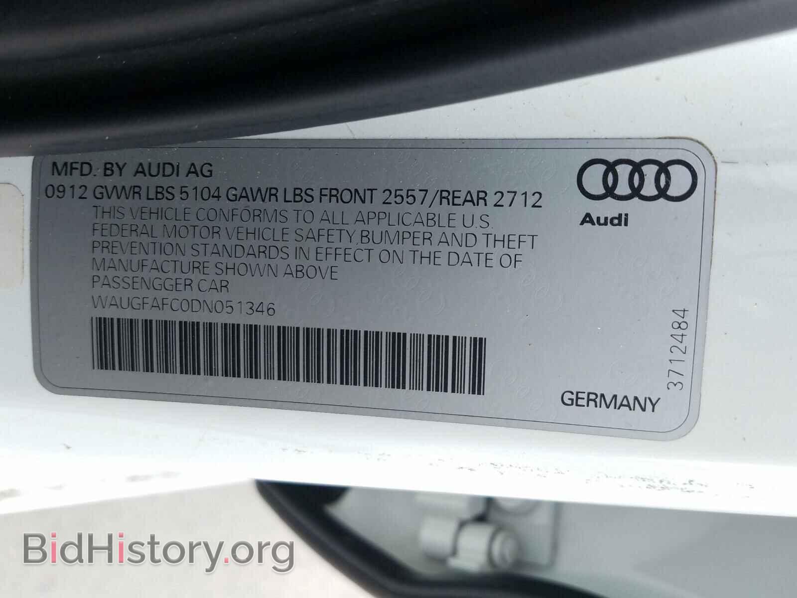 2013 AUDI A6 - VIN: WAUGFAFC0DN051346 - Фото 10