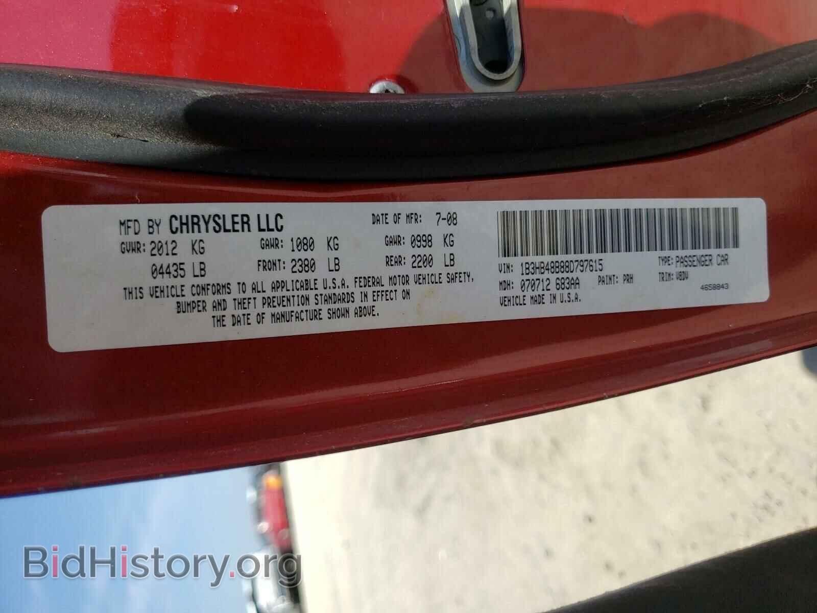 2008 DODGE CALIBER - VIN: 1B3HB48B88D797615 - Photo 10