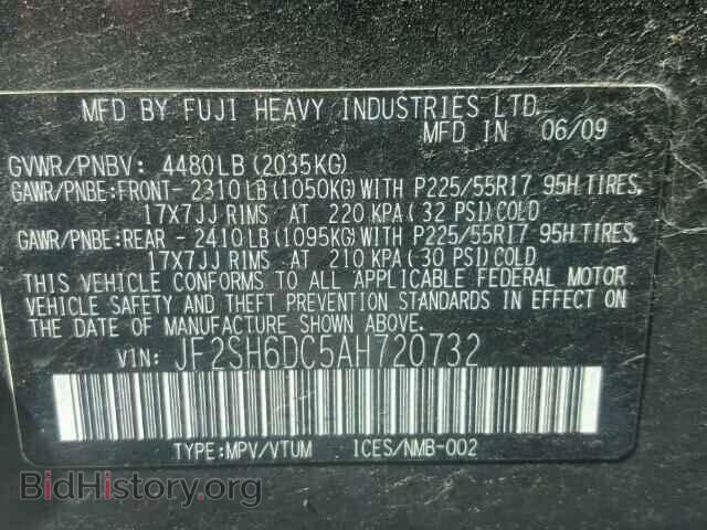 2010 SUBARU FORESTER - VIN: JF2SH6DC5AH720732 - Photo 10