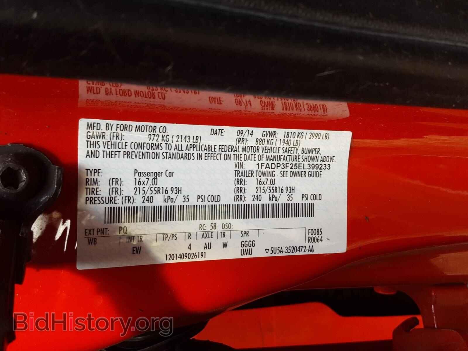 2014 FORD FOCUS - VIN: 1FADP3F25EL399233 - Photo 10