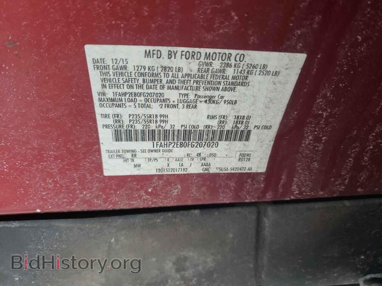 2015 FORD TAURUS - VIN: 1FAHP2E80FG207020 - Photo 10