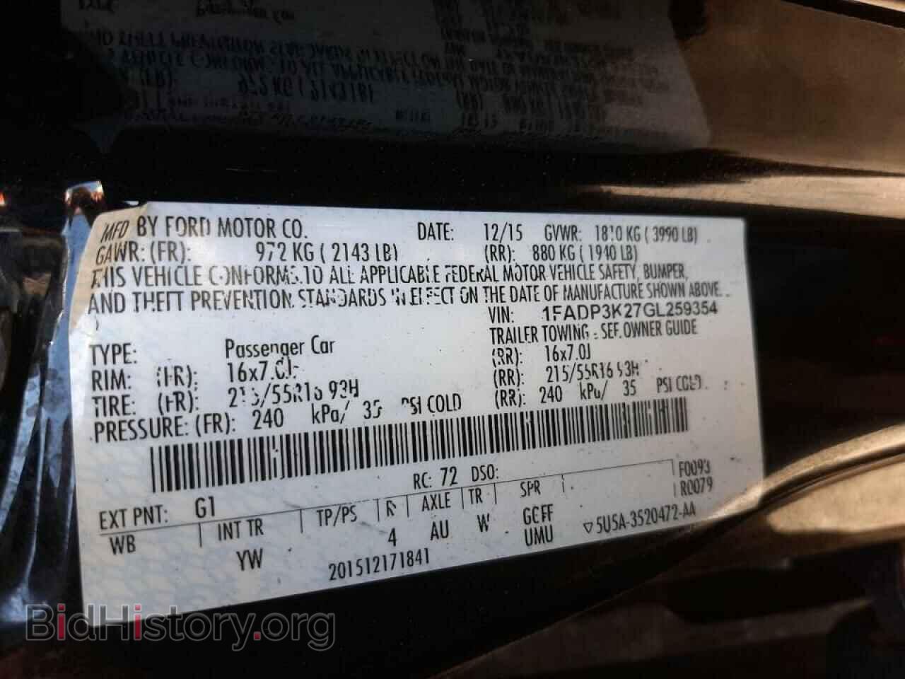 2016 FORD FOCUS - VIN: 1FADP3K27GL259354 - Photo 10