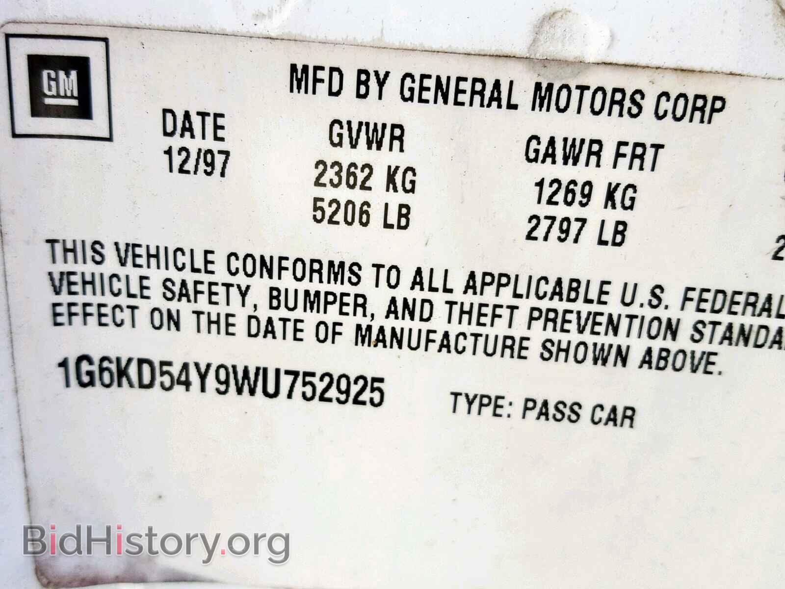 1998 CADILLAC DEVILLE - VIN: 1G6KD54Y9WU752925 - Photo 10