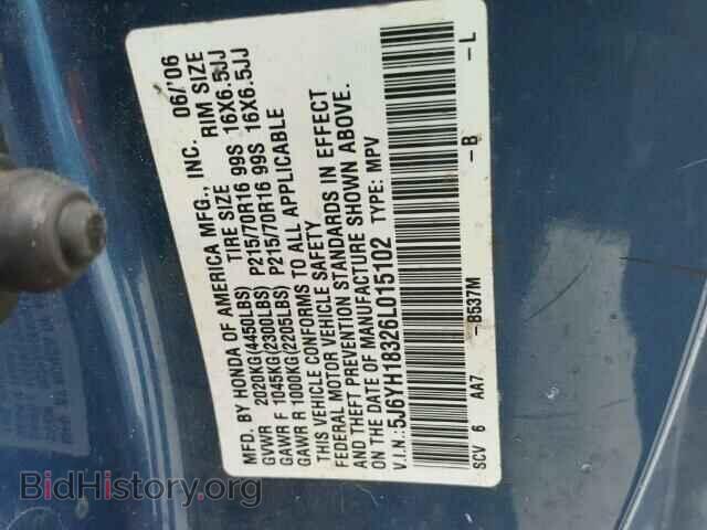 2006 HONDA ELEMENT - VIN: 5J6YH18326L015102 - Фото 10