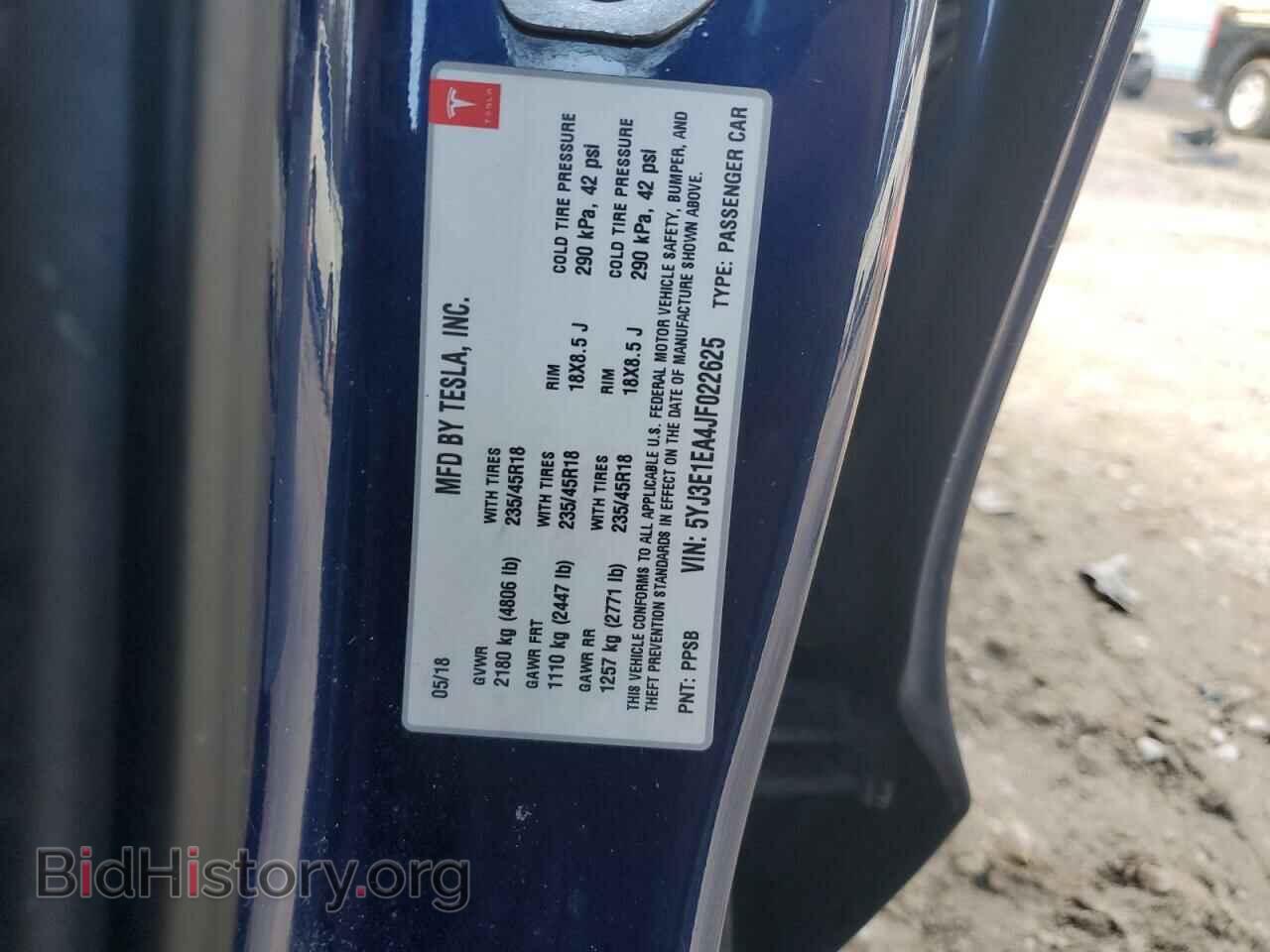 2018 TESLA MODEL 3 - VIN: 5YJ3E1EA4JF022625 - Фото 12