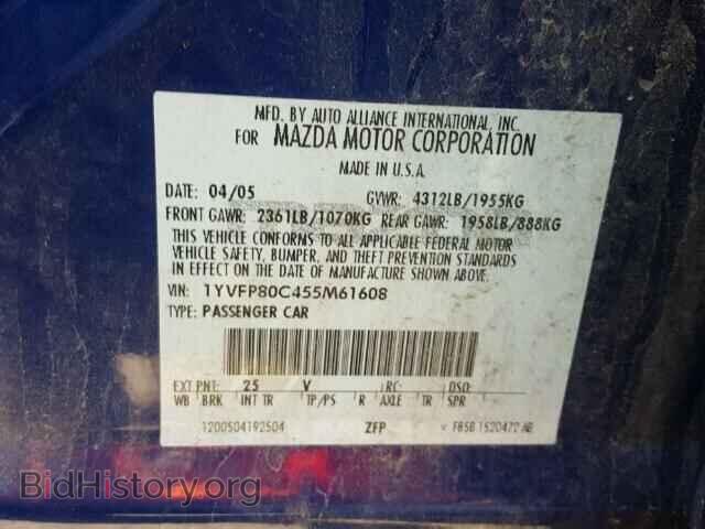 2005 MAZDA 6 - VIN: 1YVFP80C455M61608 - Photo 10