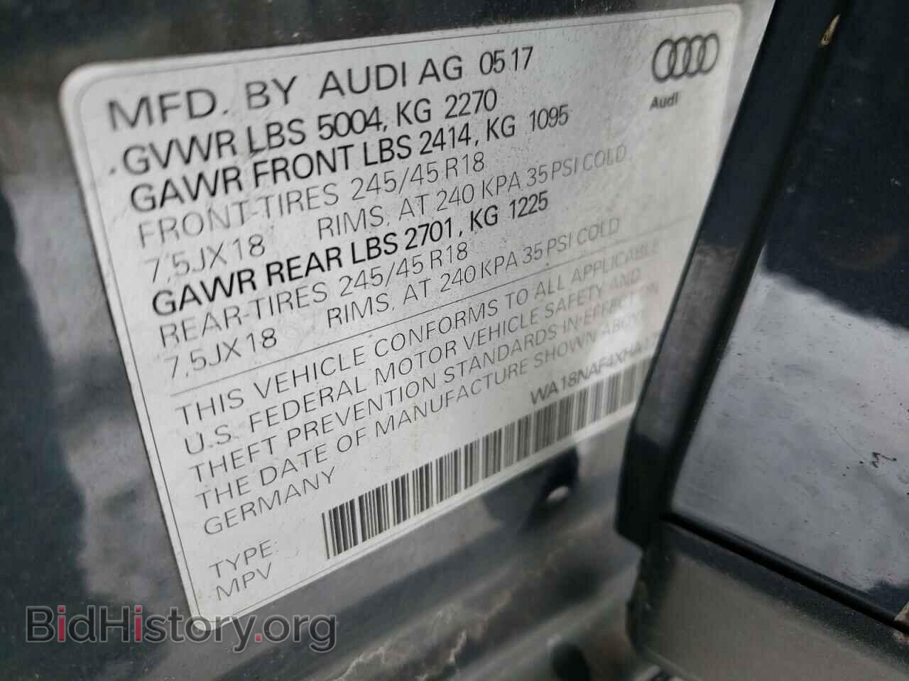 2017 AUDI A4 - VIN: WA18NAF4XHA175120 - Фото 10