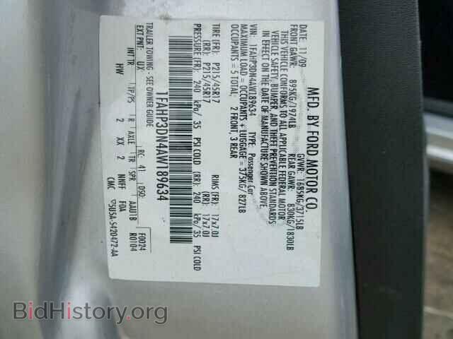 2010 FORD FOCUS - VIN: 1FAHP3DN4AW189634 - Фото 10