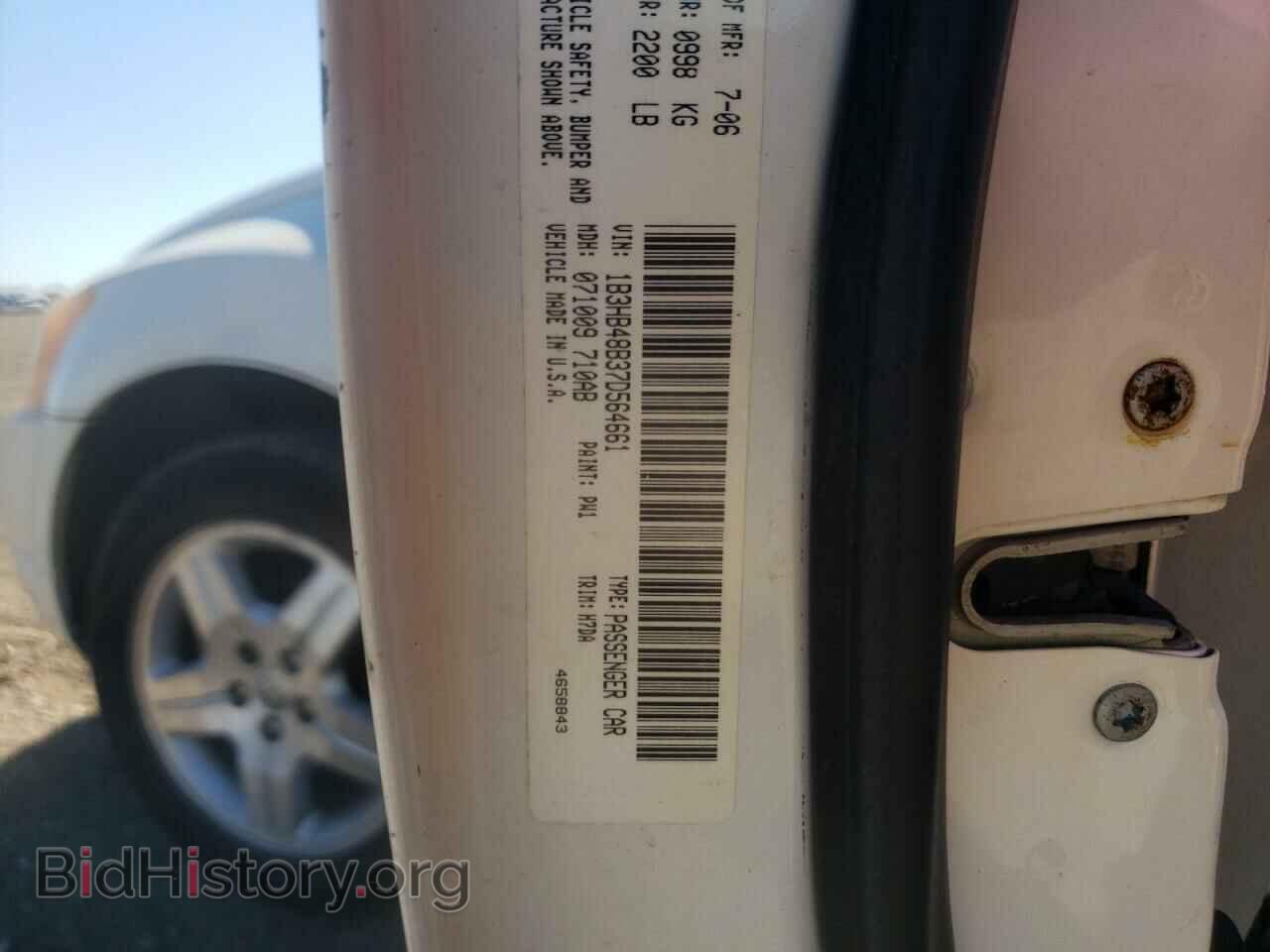 2007 DODGE CALIBER - VIN: 1B3HB48B37D564661 - Фото 10