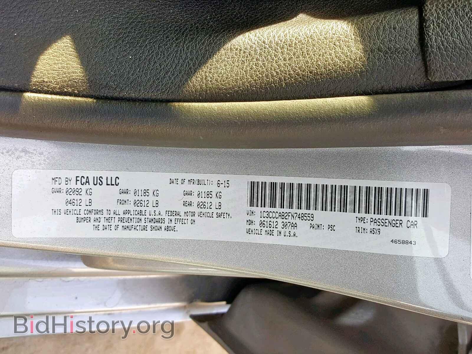2015 CHRYSLER 200 - VIN: 1C3CCCAB2FN748559 - Фото 10