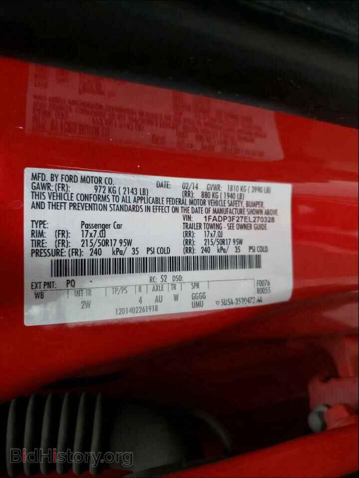 2014 FORD FOCUS - VIN: 1FADP3F27EL270328 - Фото 10
