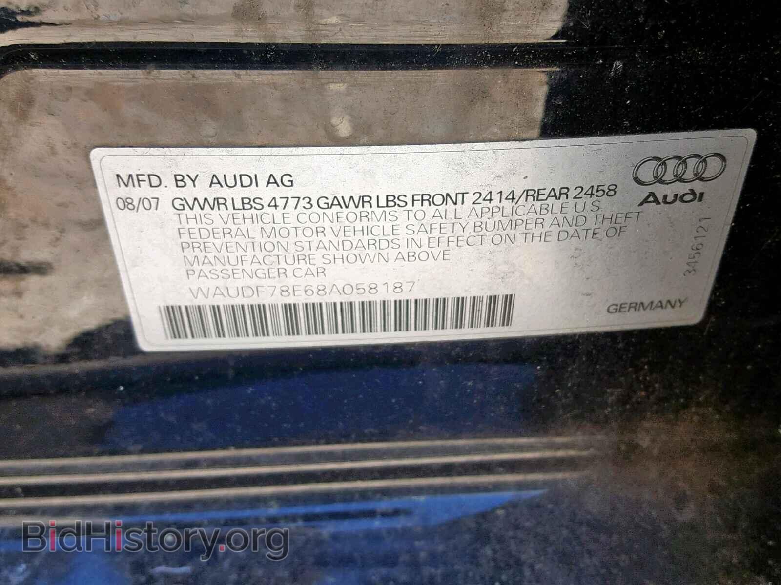2008 AUDI A4 - VIN: WAUDF78E68A058187 - Фото 10