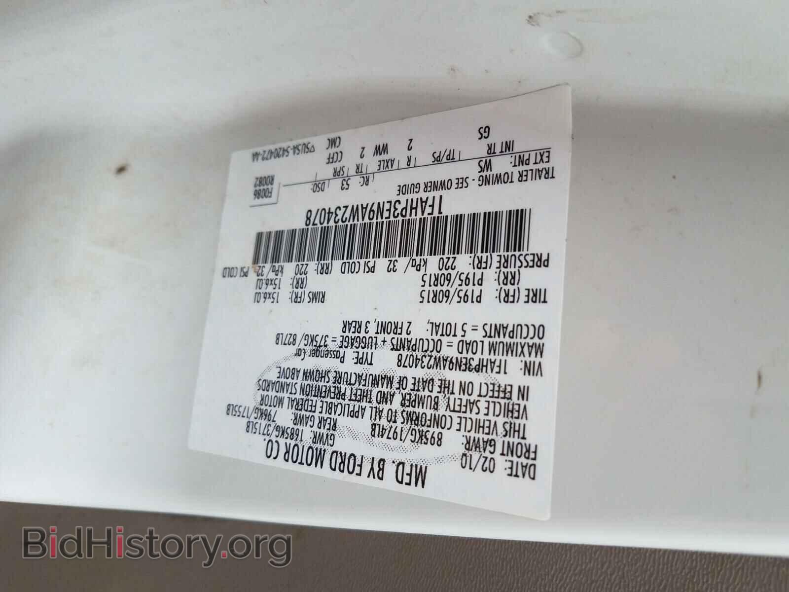 2010 FORD FOCUS - VIN: 1FAHP3EN9AW234078 - Photo 10