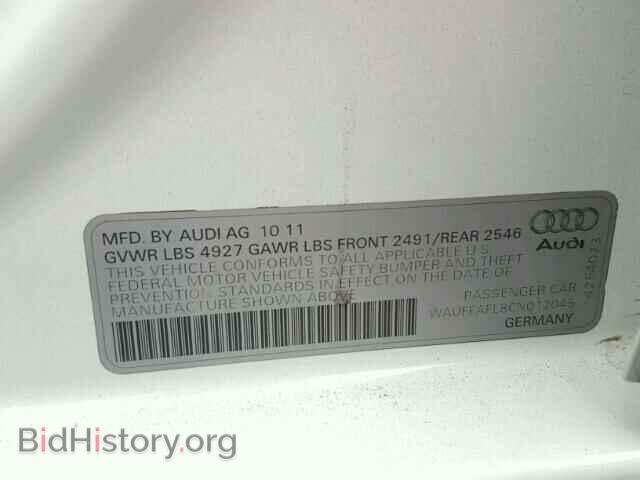 2012 AUDI A4 - VIN: WAUFFAFL8CN012045 - Фото 10