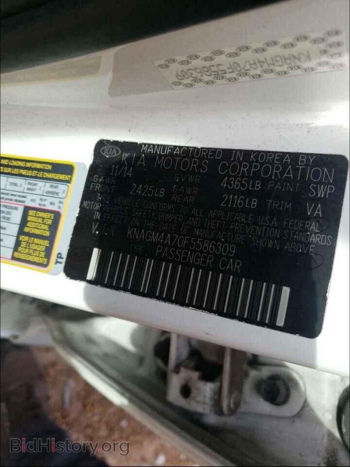 2015 KIA OPTIMA - VIN: KNAGM4A70F5586309 - Photo 10