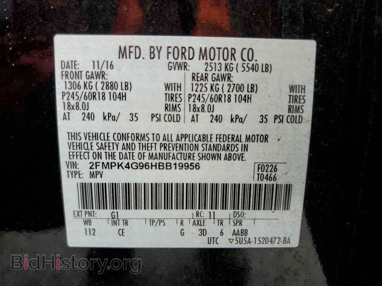 2017 FORD EDGE - VIN: 2FMPK4G96HBB19956 - Photo 13