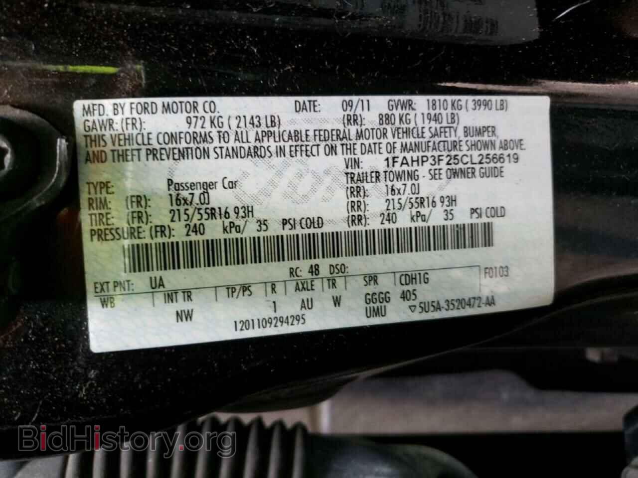 2012 FORD FOCUS - VIN: 1FAHP3F25CL256619 - Фото 10