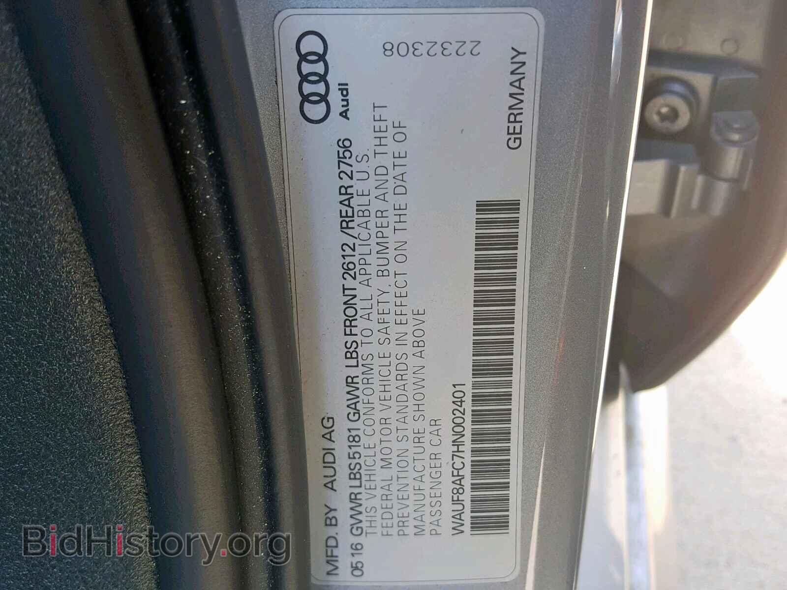 2017 AUDI A6 - VIN: WAUF8AFC7HN002401 - Фото 10