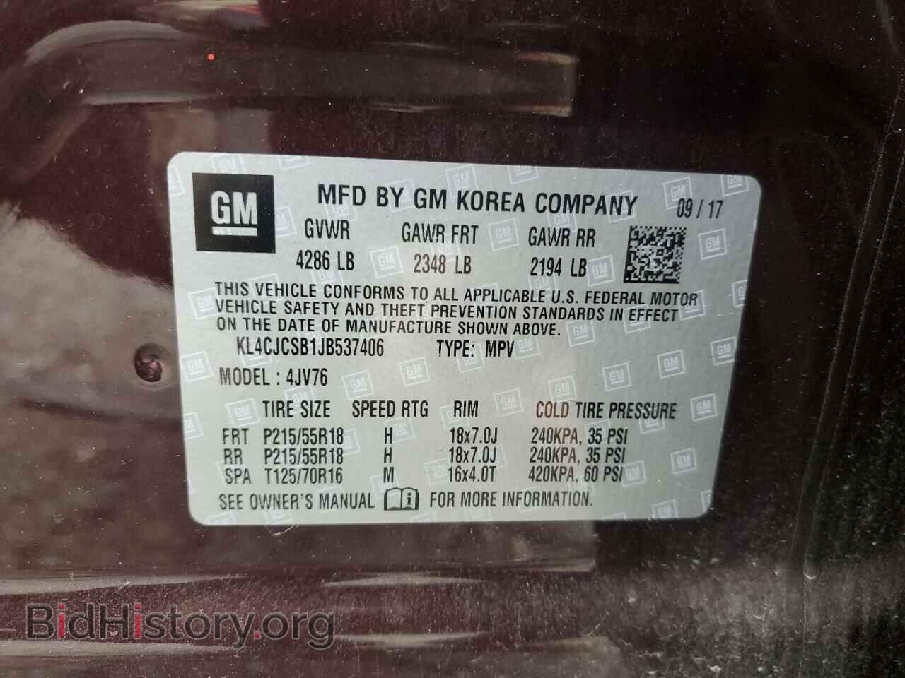 2018 BUICK ENCORE - VIN: KL4CJCSB1JB537406 - Фото 14