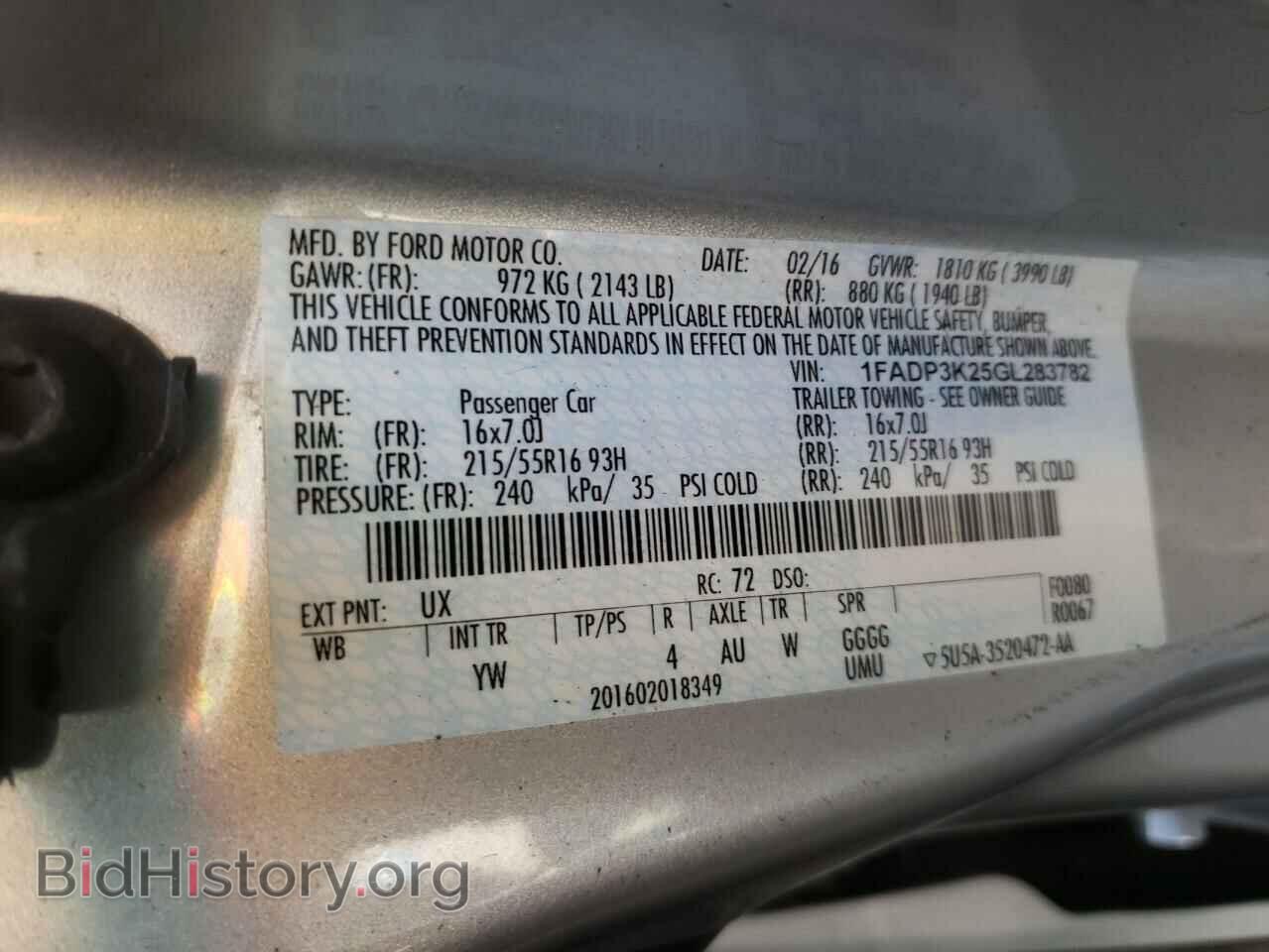 2016 FORD FOCUS - VIN: 1FADP3K25GL283782 - Фото 10