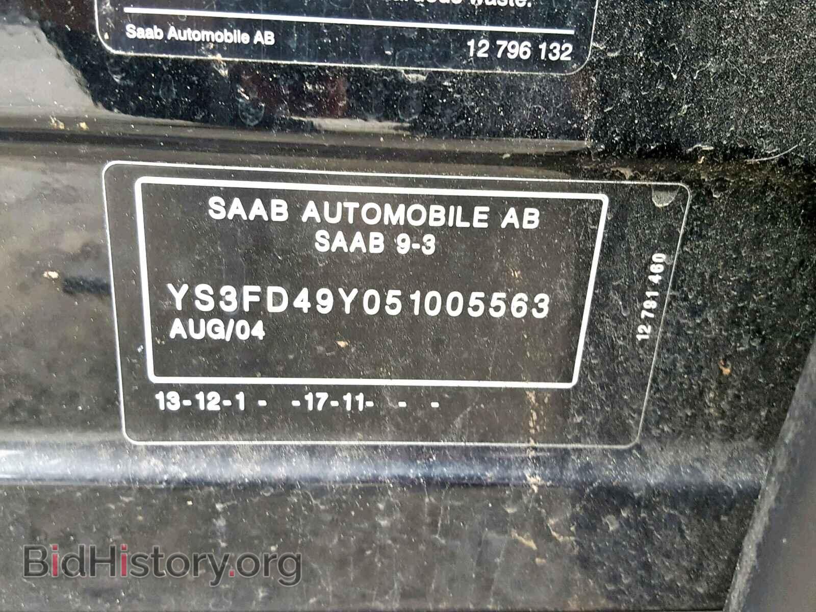 2005 SAAB 9 3 - VIN: YS3FD49Y051005563 - Фото 10