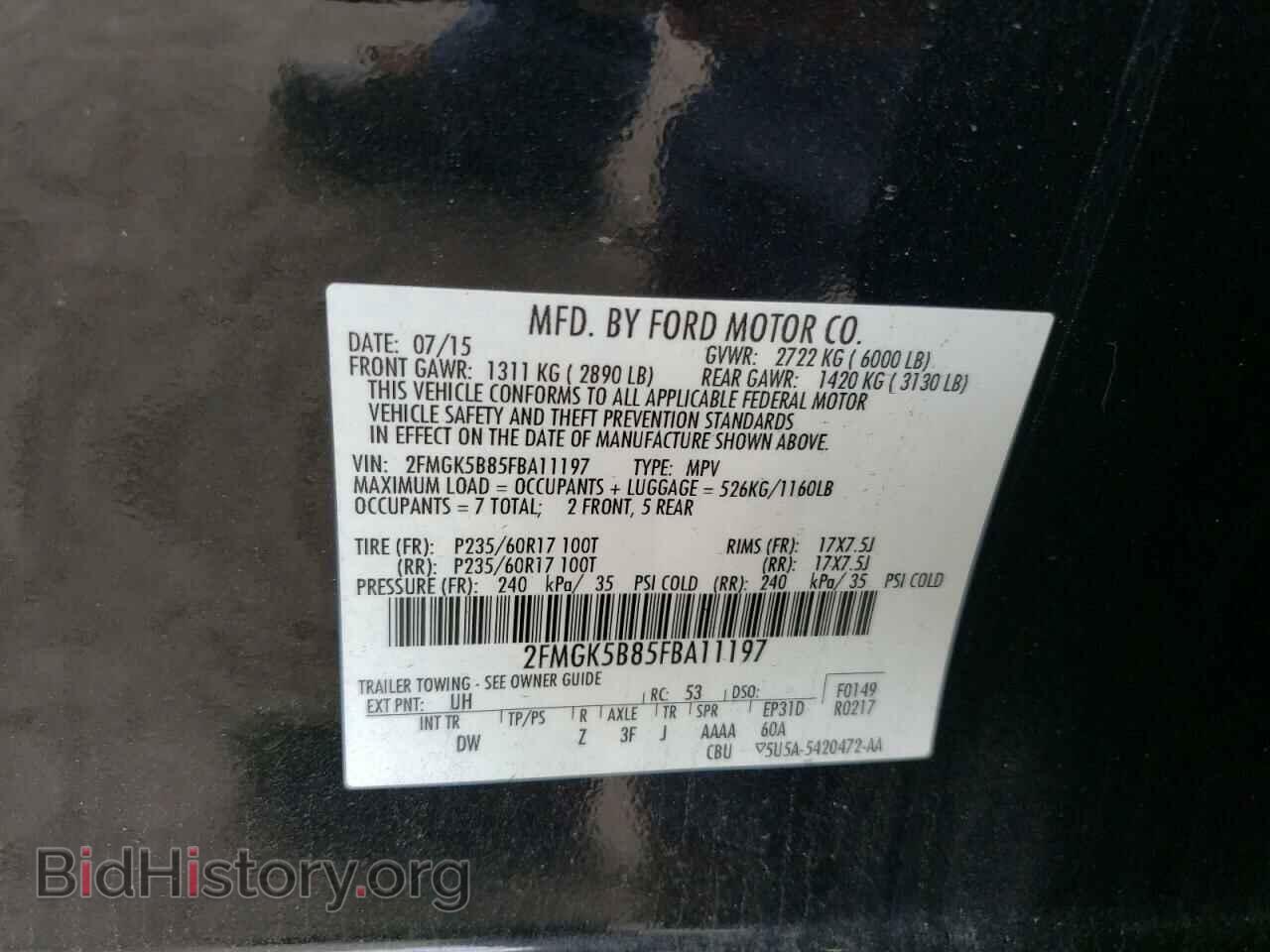 2015 FORD FLEX - VIN: 2FMGK5B85FBA11197 - Photo 10